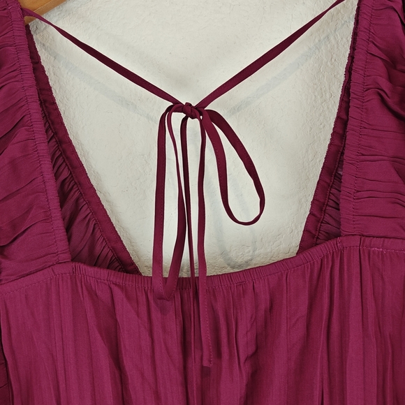 Anthropologie Somerset Ruffled Tiered Midi Dress Is Raspberry Size Medium - Picture 12 of 14